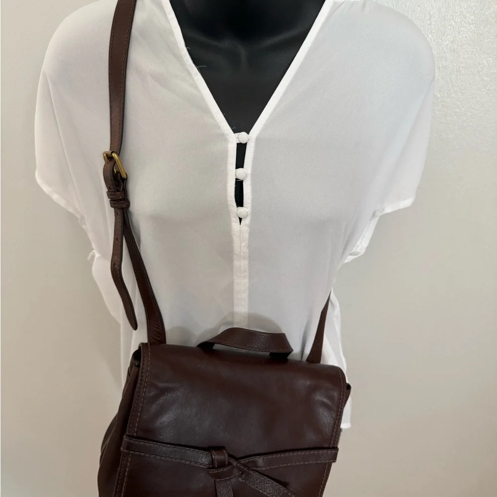 Fossil Willow Brown Leather Crossbody Bag - Picture 2 of 7